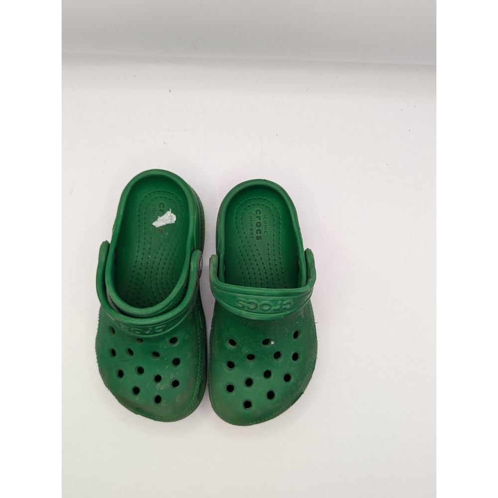 CROCS Classic Green Ivy Slip-On Clogs Girl Boy Unisex Kids C4